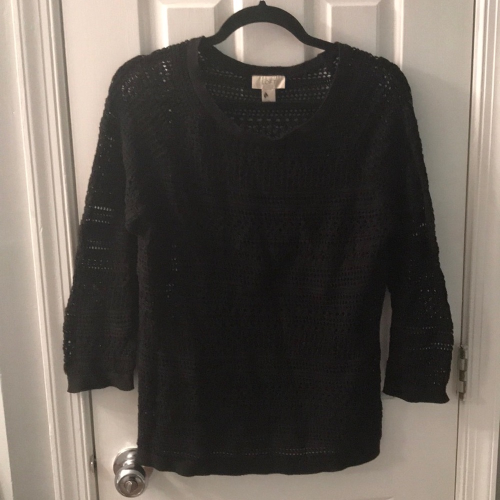 Black crocheted sweater from loft
